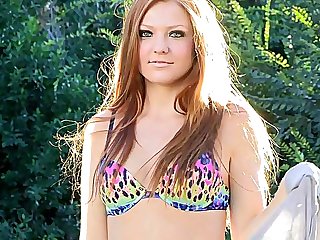 free video gallery cute-redhead-in-outdoor-solo